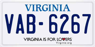 VA license plate VAB6267