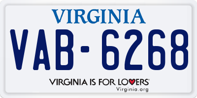 VA license plate VAB6268