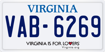 VA license plate VAB6269