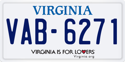 VA license plate VAB6271