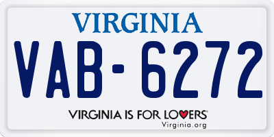 VA license plate VAB6272