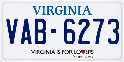 VA license plate VAB6273