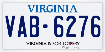 VA license plate VAB6276