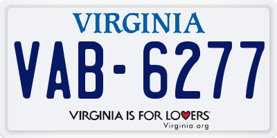 VA license plate VAB6277