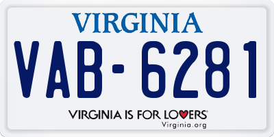 VA license plate VAB6281