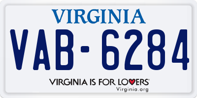 VA license plate VAB6284