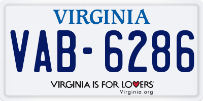 VA license plate VAB6286