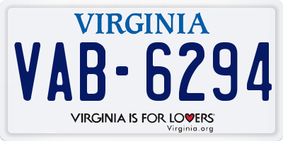 VA license plate VAB6294