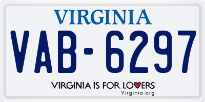 VA license plate VAB6297