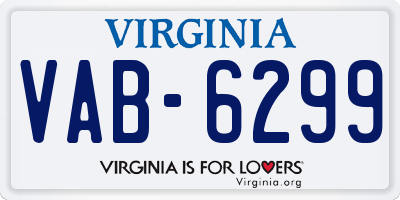 VA license plate VAB6299