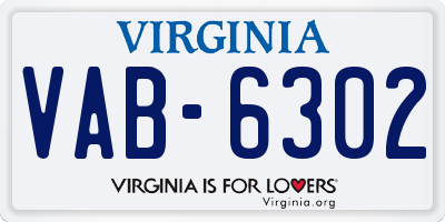 VA license plate VAB6302