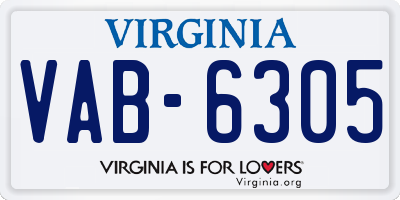 VA license plate VAB6305