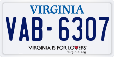 VA license plate VAB6307