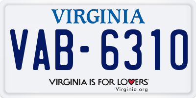 VA license plate VAB6310