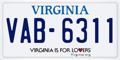 VA license plate VAB6311