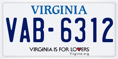 VA license plate VAB6312