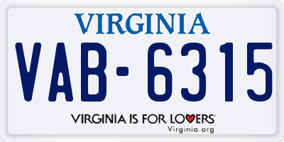 VA license plate VAB6315