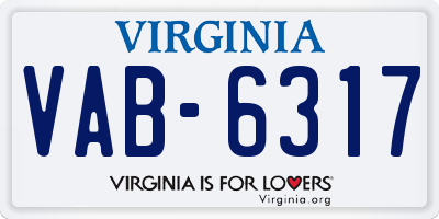 VA license plate VAB6317