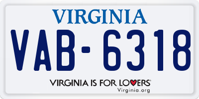 VA license plate VAB6318