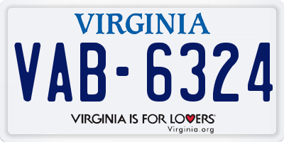 VA license plate VAB6324