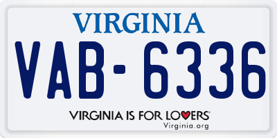 VA license plate VAB6336