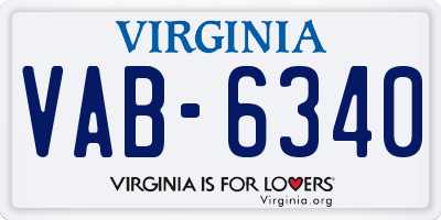 VA license plate VAB6340