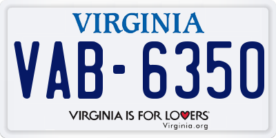 VA license plate VAB6350