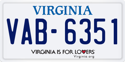 VA license plate VAB6351