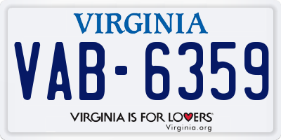 VA license plate VAB6359