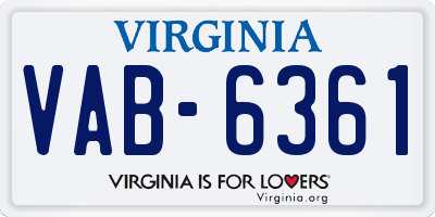 VA license plate VAB6361