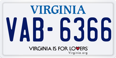 VA license plate VAB6366