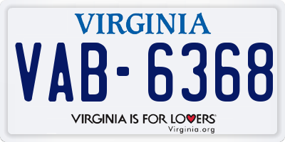 VA license plate VAB6368