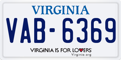 VA license plate VAB6369