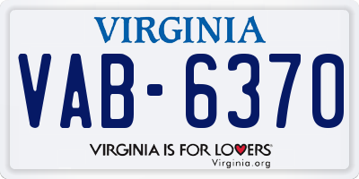 VA license plate VAB6370