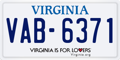 VA license plate VAB6371