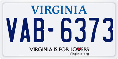 VA license plate VAB6373