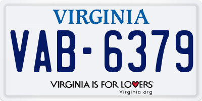 VA license plate VAB6379