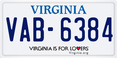 VA license plate VAB6384