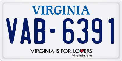 VA license plate VAB6391