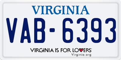 VA license plate VAB6393