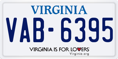 VA license plate VAB6395