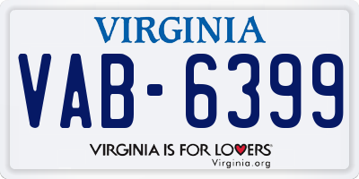 VA license plate VAB6399