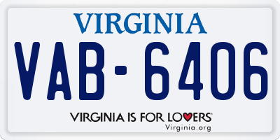 VA license plate VAB6406