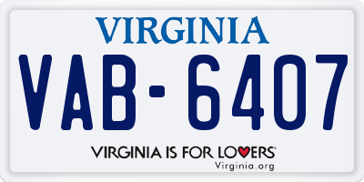 VA license plate VAB6407