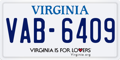 VA license plate VAB6409