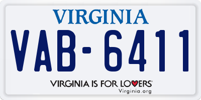 VA license plate VAB6411