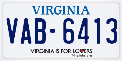 VA license plate VAB6413