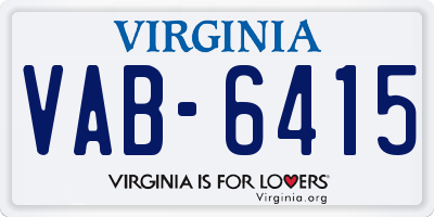 VA license plate VAB6415