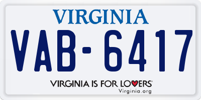 VA license plate VAB6417