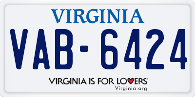 VA license plate VAB6424